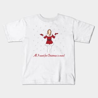 Mariah Carey All I Want For Christmas Is Snow Kids T-Shirt